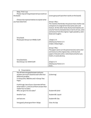 Lesson plan changes in matter | PDF
