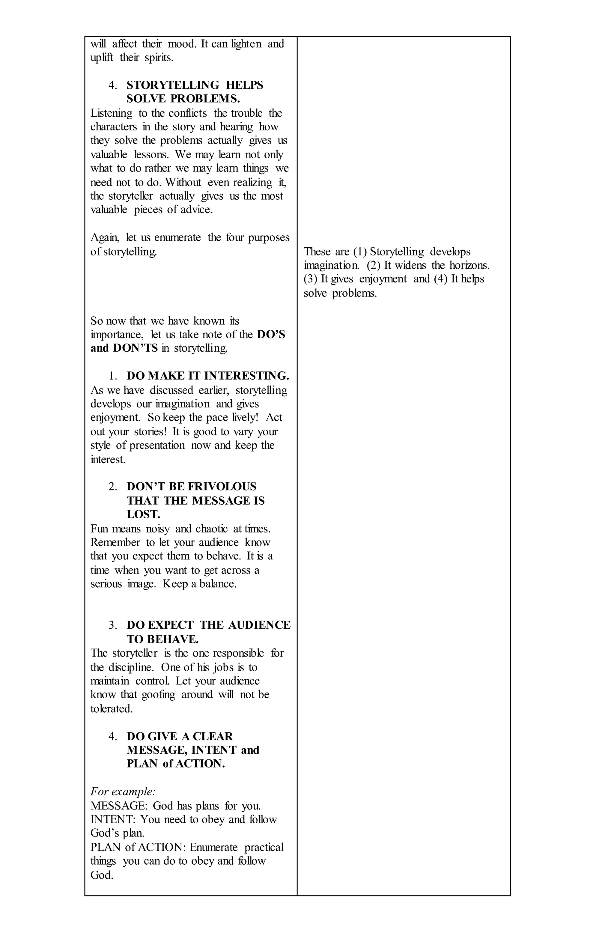 STORYTELLING Lesson Plan | DOCX