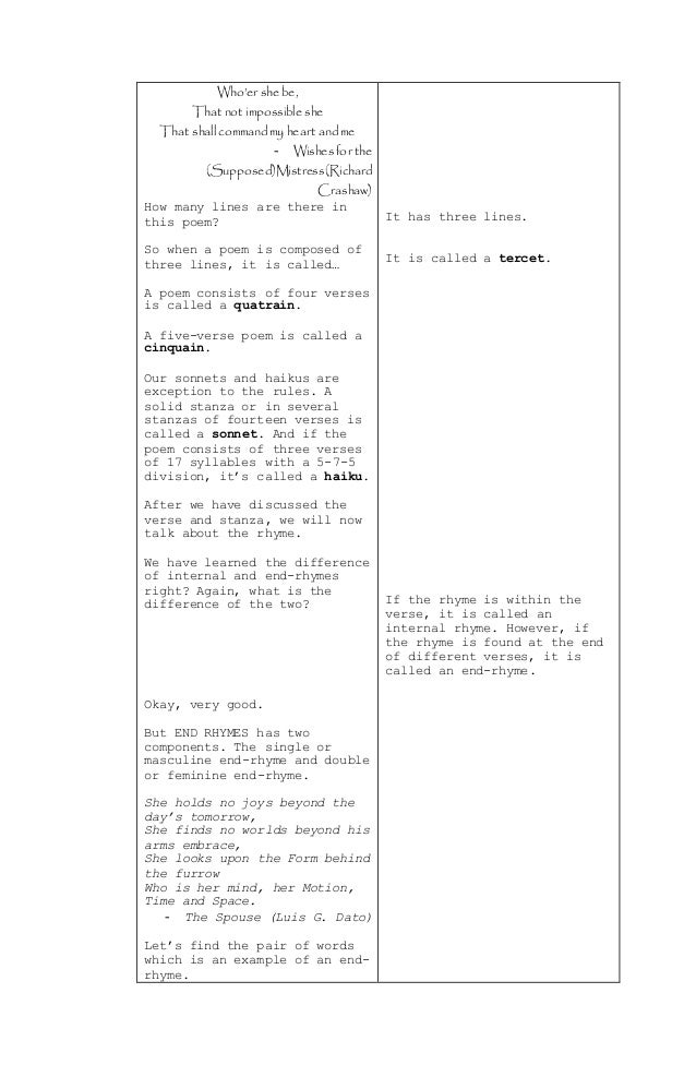 Appreciating and Understanding Poems