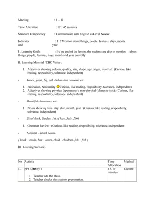 Lesson plan for smk grade x | DOCX