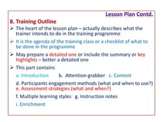 Lesson plan for training | PPTX