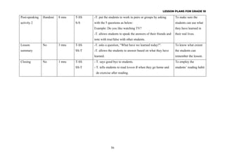 Lessani P Comprehensive Grade 10 English Lesson Plans on Furniture and ...