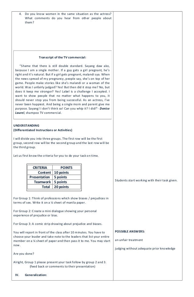 A Detailed Lesson Plan In English For Grade 9 Students Question A