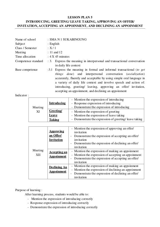 Sample Lesson Plan In English For High School Pdf