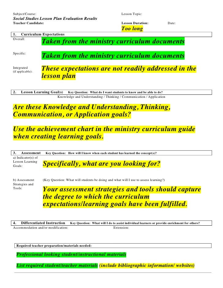 Brock University Lesson Plan Template