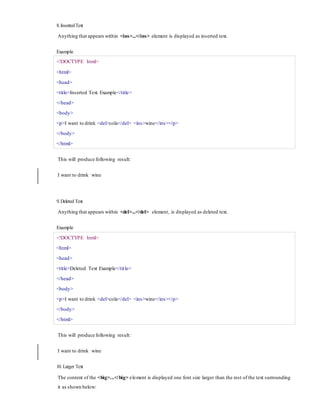 Lesson plan htmltextformattingtag | DOCX