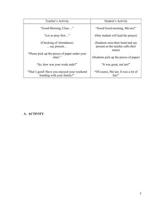 Lesson plan idiomatic expression by Rosalie Capillo | DOC