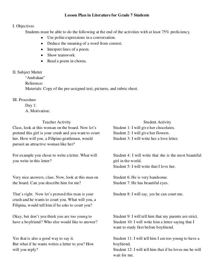 Detailed Lesson Plan In Philippine Literature Daily Lesson Log For Detailed Lesson Plan In Philippine Literature Daily Lesson Log For