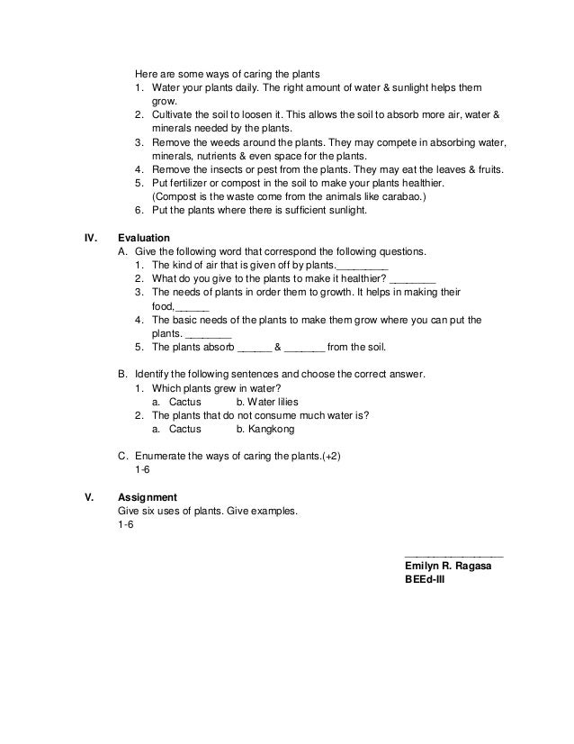 lesson plan in science by emilyn ragasa