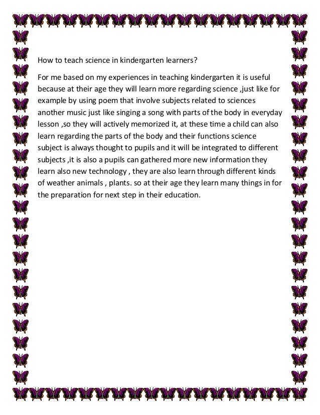 Lesson plan in science for kindergarten patricio