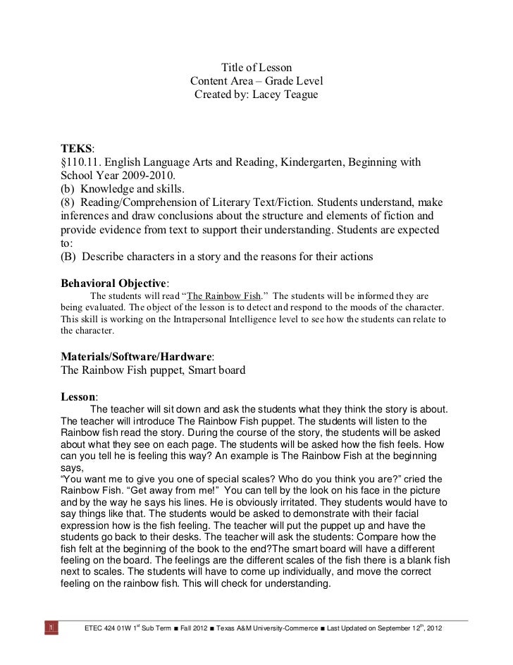 Lesson Plan Lacey Teague