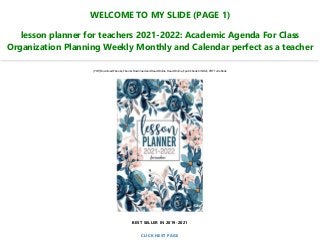 E Book F R E E Lesson Planner For Teachers 2021 2022 Academic Agend