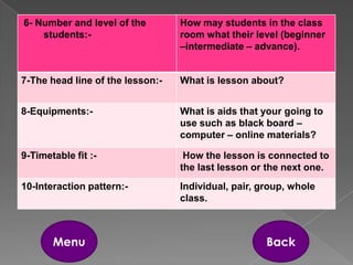 Lesson planning | PPTX