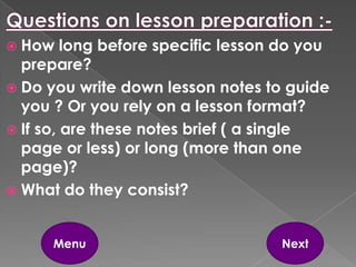 Prepared Before Lesson Lesson planning | PPTX