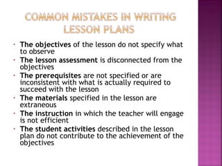 Lesson Plan Misalignment Review on Lesson Planning | PPT