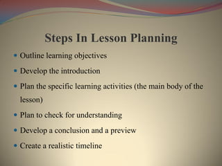 Lesson planning | PDF