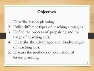 Lesson Planning ppt subject teaching and learning | PPT