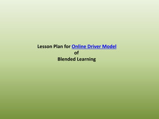 Lesson planning for blended Learning | PPTX
