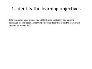 lesson planning for teaching methods for kids | PPT