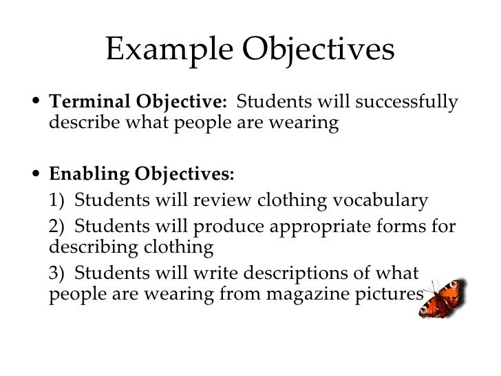 example of objective