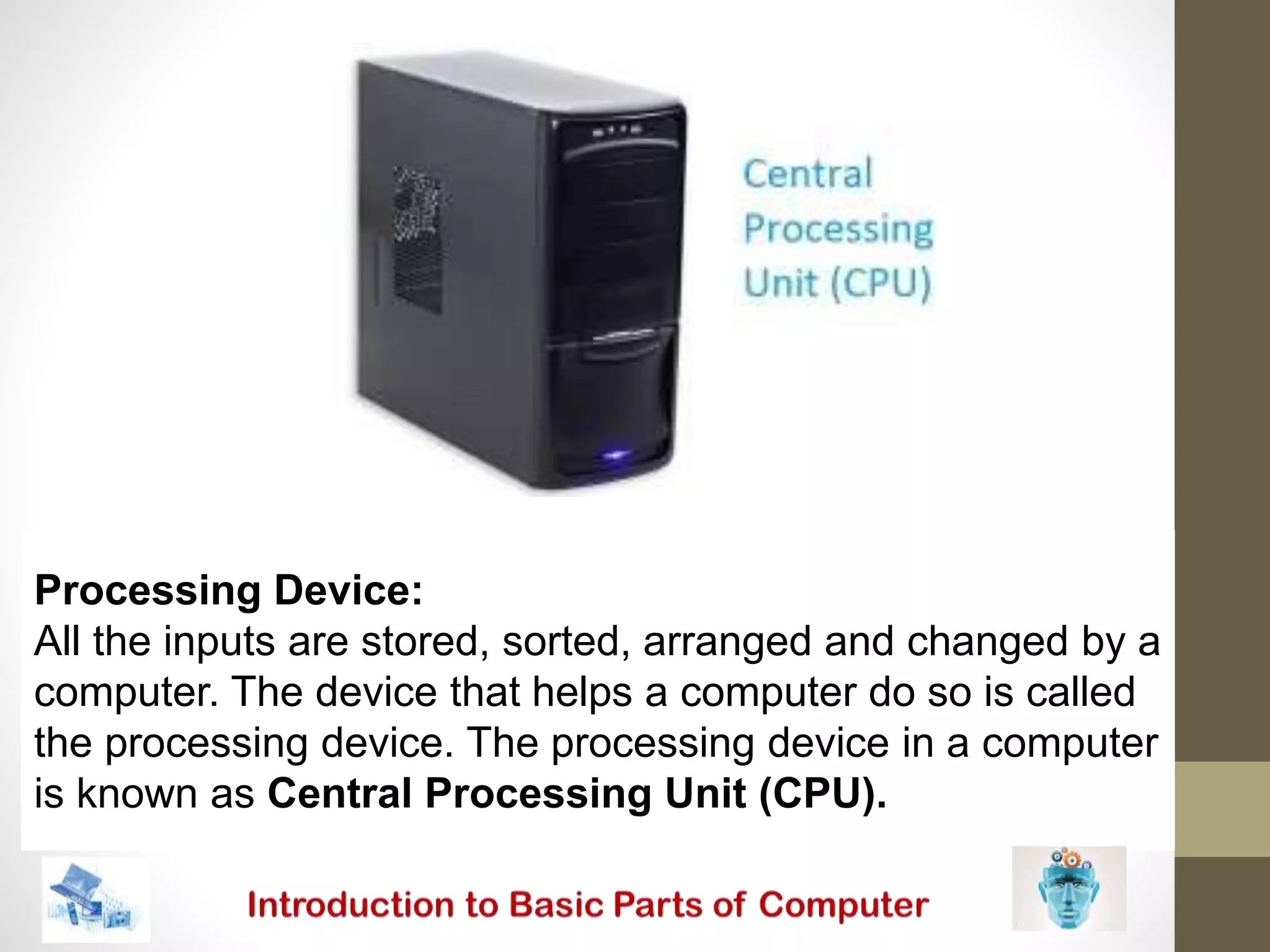 introduction to Basic parts of the computer | PPTX