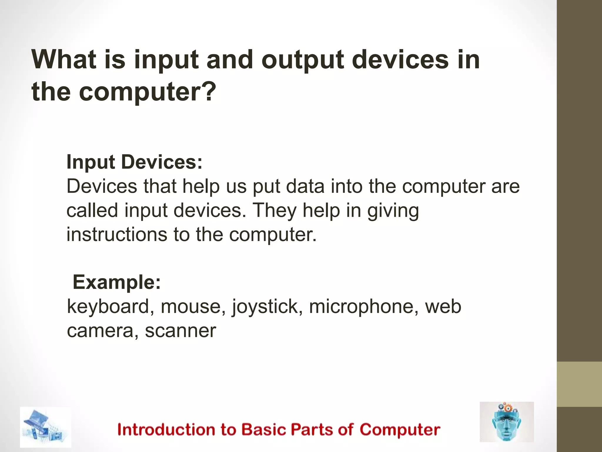 introduction to Basic parts of the computer | PPTX