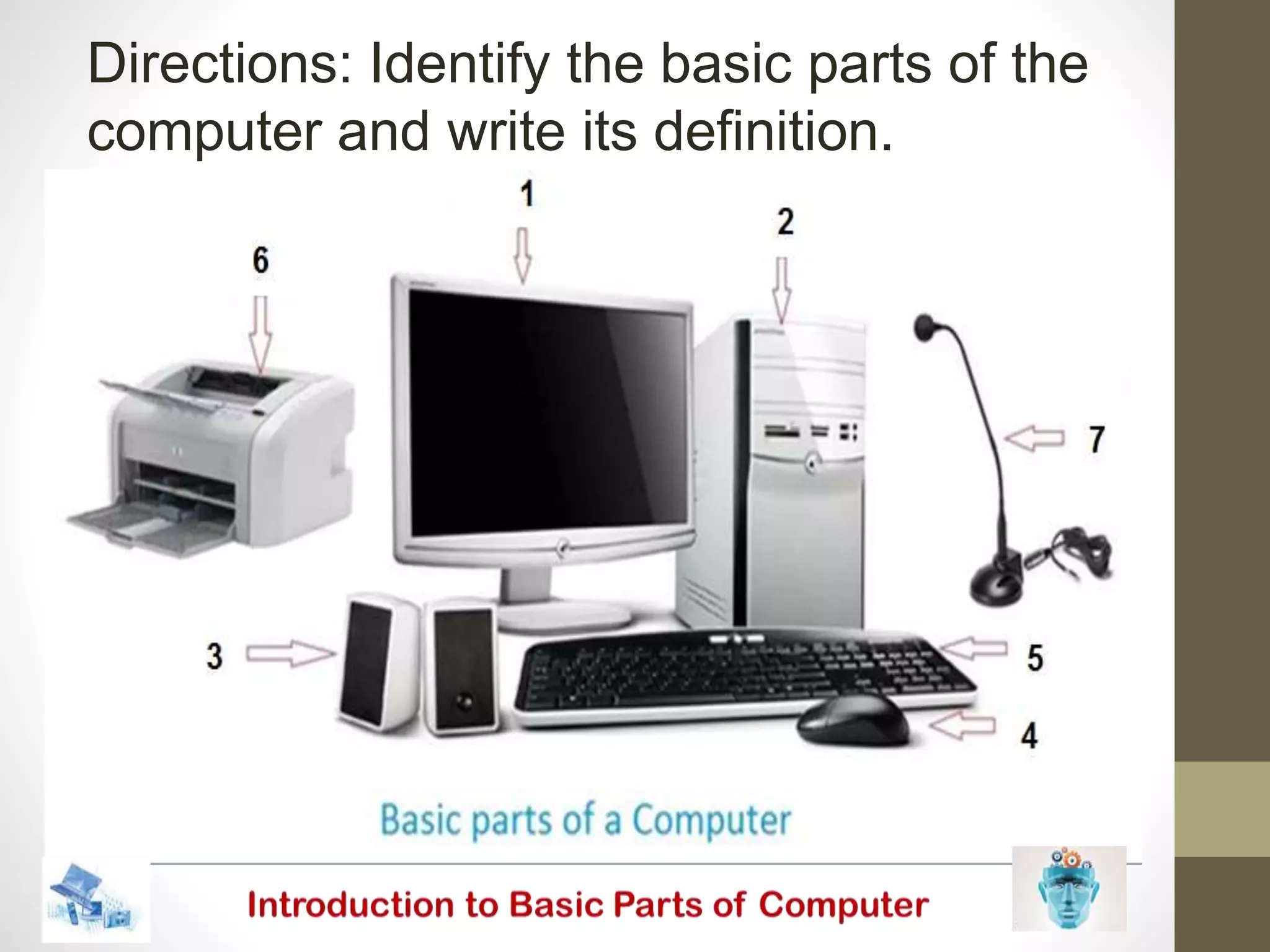 introduction to Basic parts of the computer | PPTX