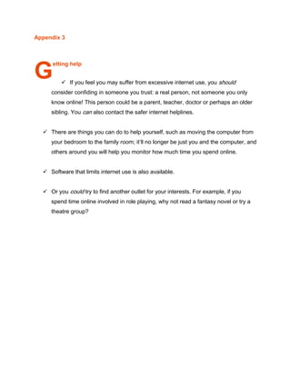 Lesson plan on internet addiction | DOCX
