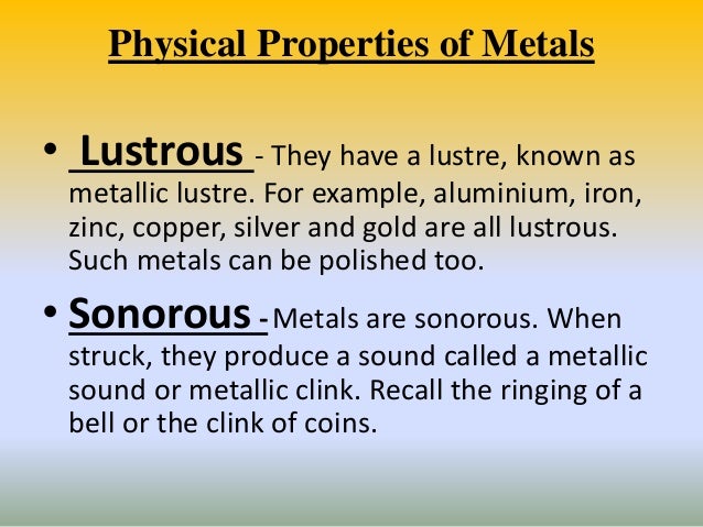 Properties Of Metals And Non Metals