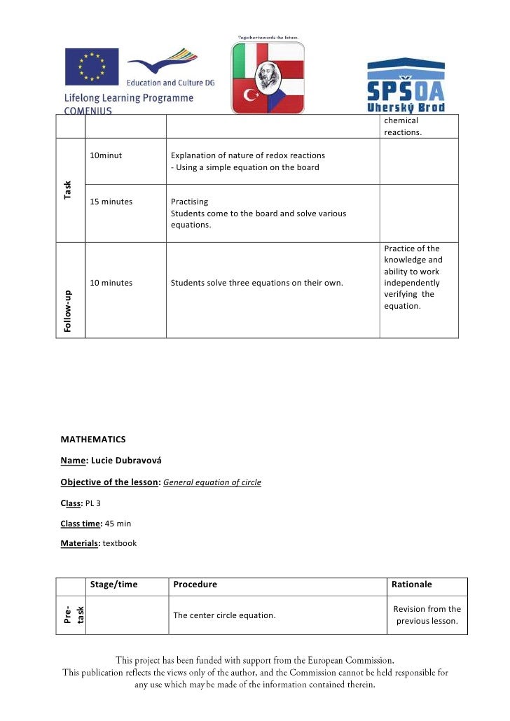 Lesson plans Czech Republic