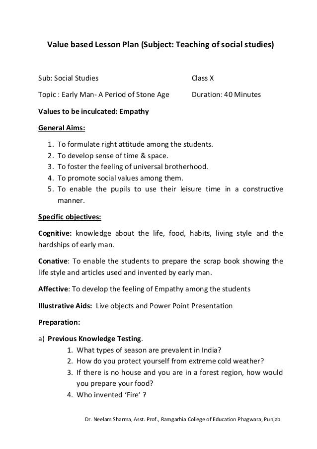Lesson plan s.st. x