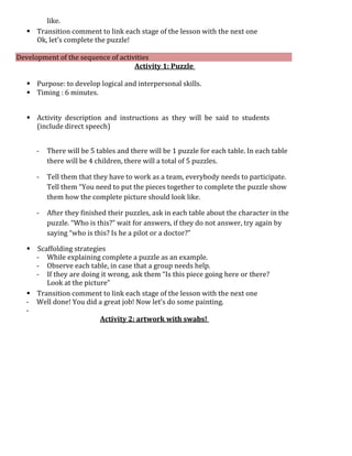 Lesson plans kindergarten | PDF