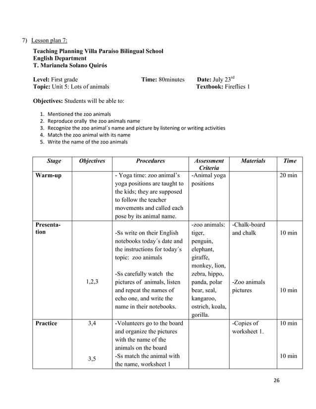 Lesson plans and materials