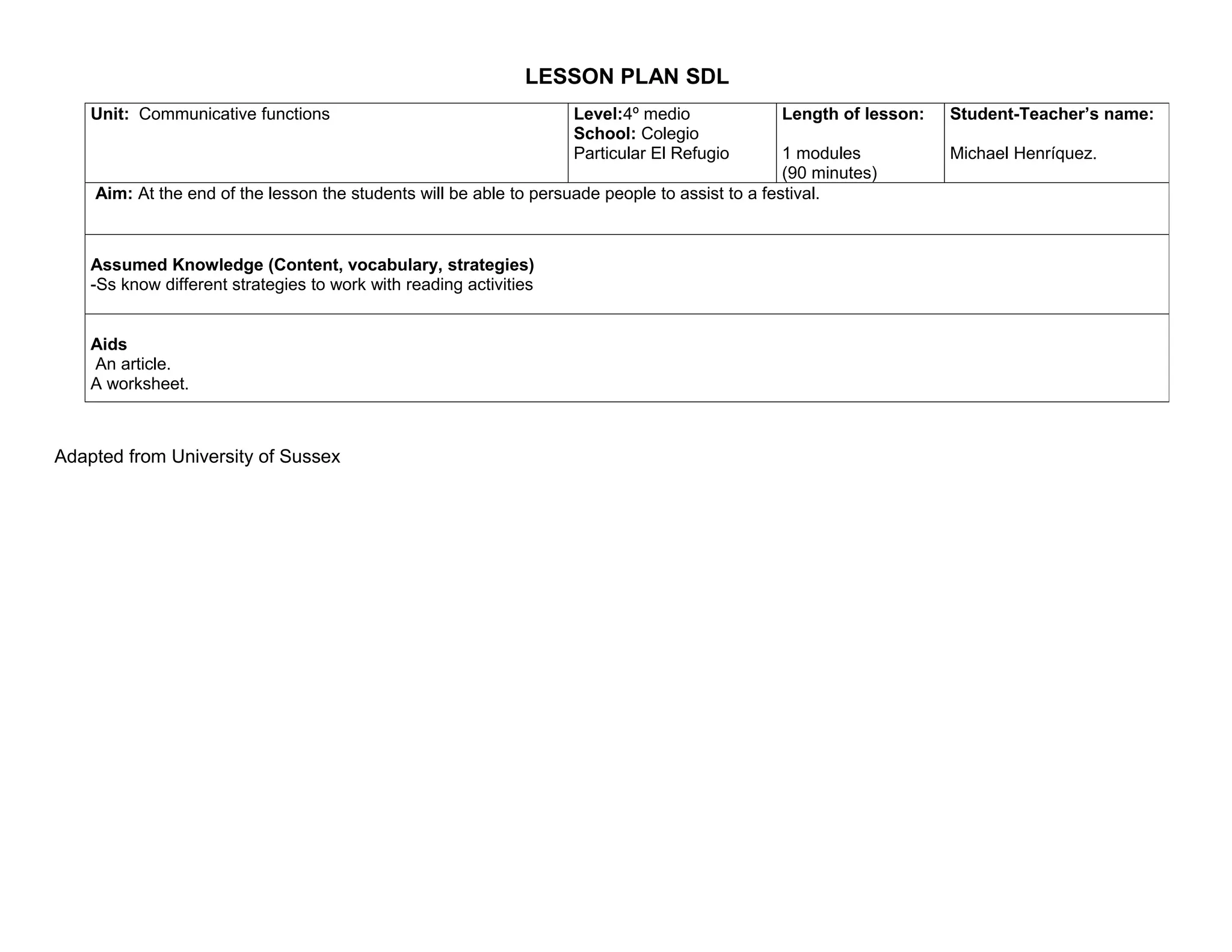 Lesson Plan Sdl 4 Grade PPT lesson-plan-sdl-4-grade-ppt