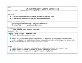 Lesson plan second conditional | DOCX