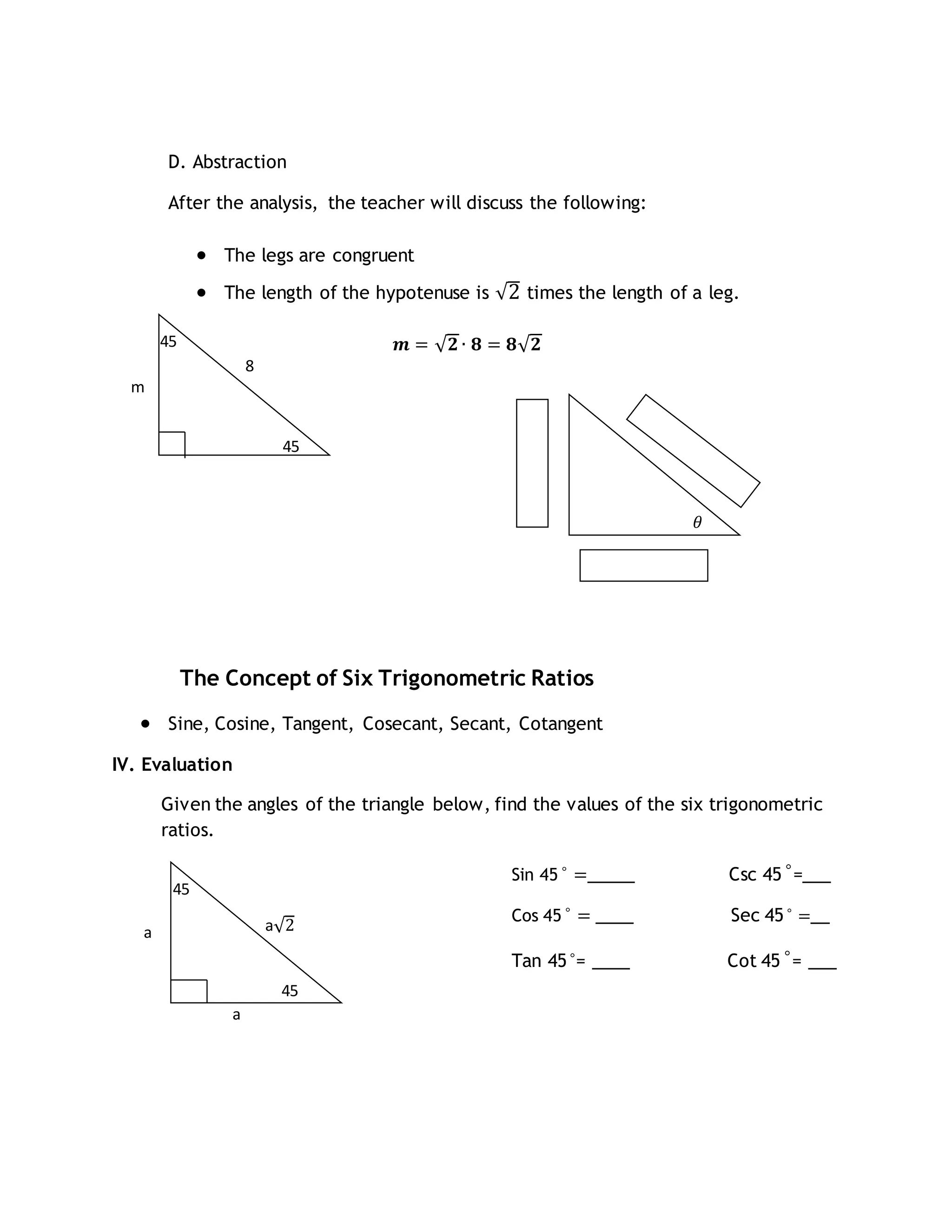 Lesson plan special angles | DOCX