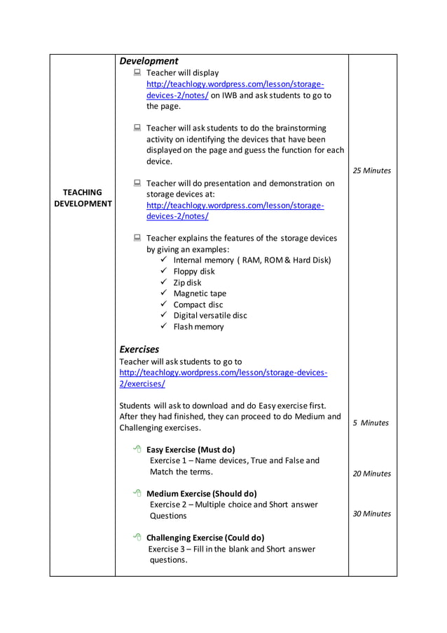 Lesson plan storage devices(latest)