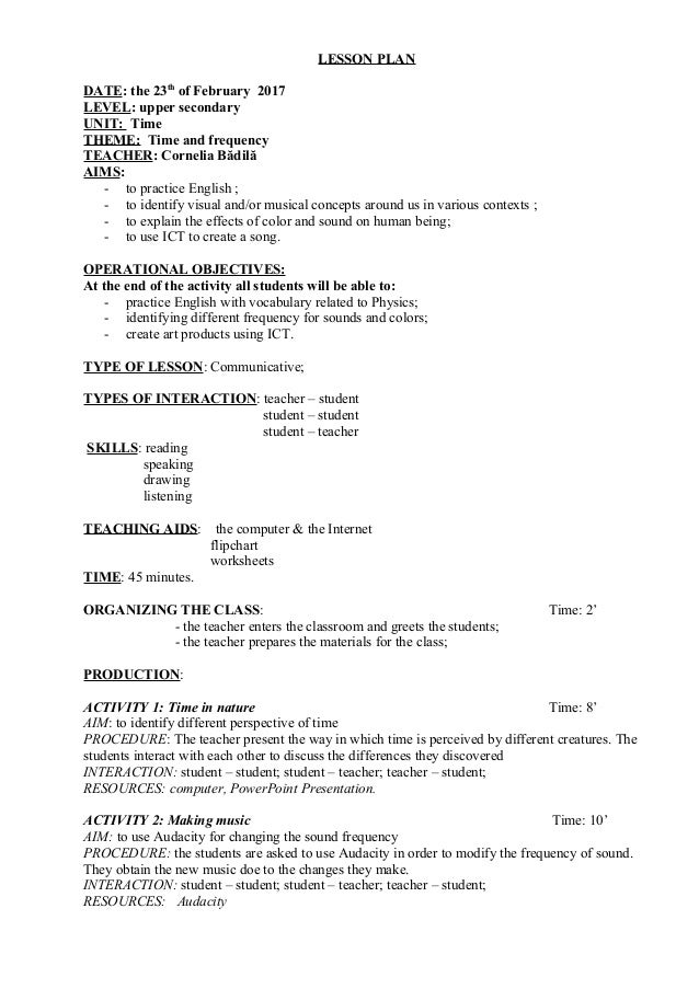 Lesson plan time Shapes Draw