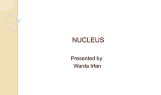 NUCLEUS
Presented by:
Warda Irfan
 