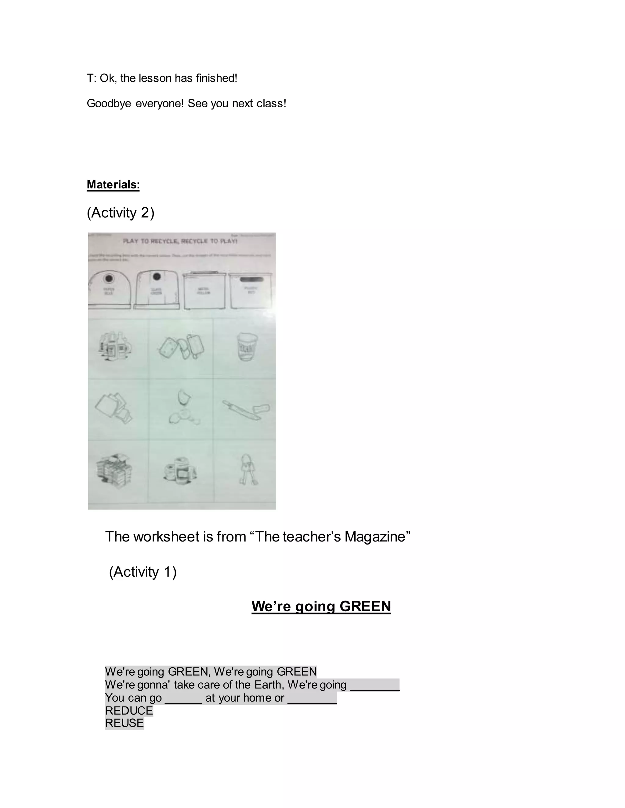 Lesson plan two | PDF