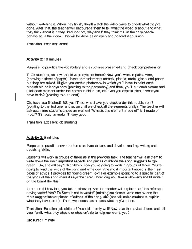 Lesson plan two | PDF