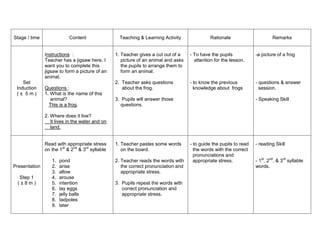 Lesson plan year 5 | DOCX