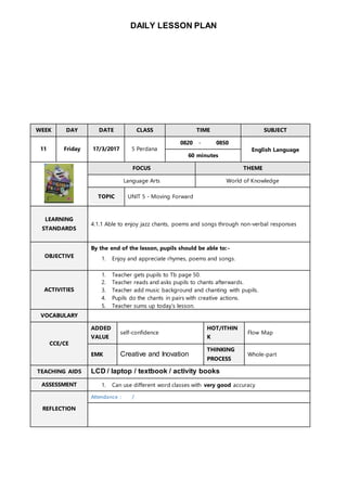 Lesson plan yr 5 week 11 @ 2017 | DOCX