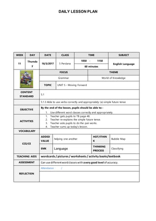 lesson plan yr 5 week 11 2017
