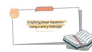 02
Graphing linear Equation:
Using x and y intercept
 