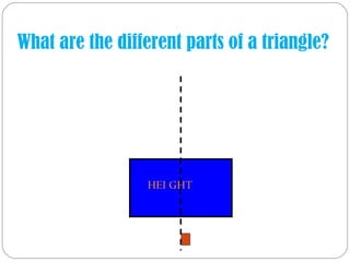 HEI GHT What are the different parts of a triangle?   