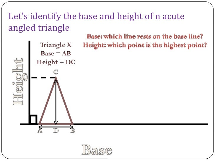 Lesson proper for base and height
