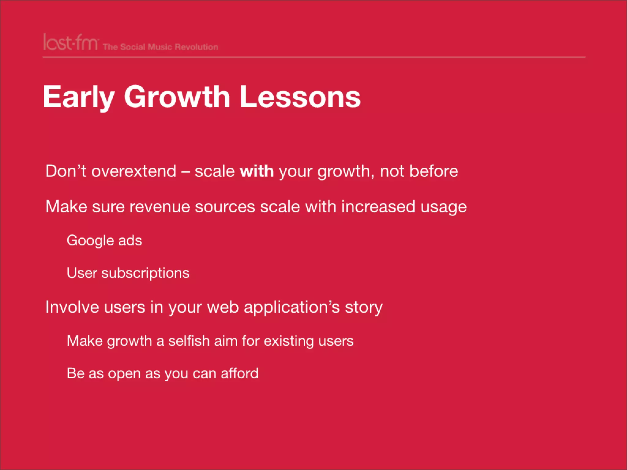 Lessons from Building world's largest social music platform