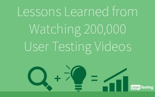 Lessons Learned from
Watching 200,000
User Testing Videos

 
