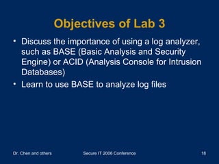 Lab Intruded Lessons Learned from Teaching Intrusion Detection and Intrusion ...